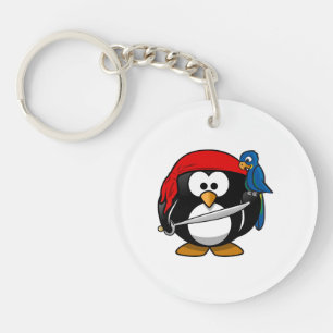 Piratpenguin-niedliche Kunst Schlüsselanhänger
