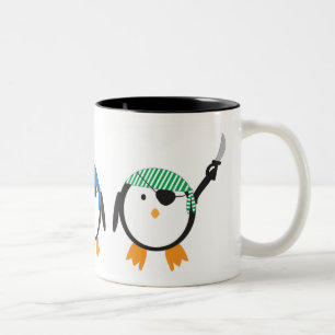 Piratpenguin-Tasse Zweifarbige Tasse