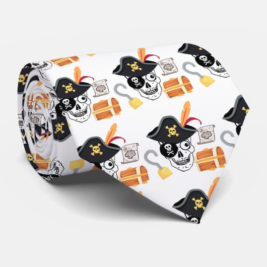 PIRATSKULL KRAWATTE (Gerollt)