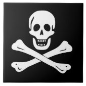 PIRATSKULL- UND KNOCHENFLAG FLIESE (Vorderseite)