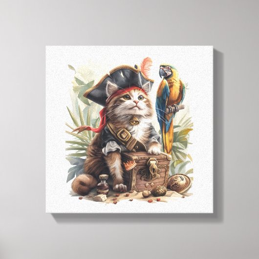Piratzen-Katzenschatz Leinwanddruck (Vorderseite)