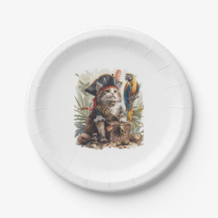 Piratzen-Katzenschatz Pappteller