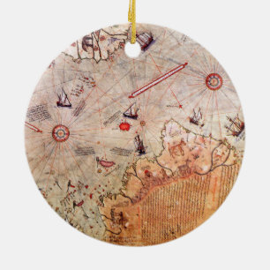piri reis alte kartengeschichte mysterium vintage keramik ornament