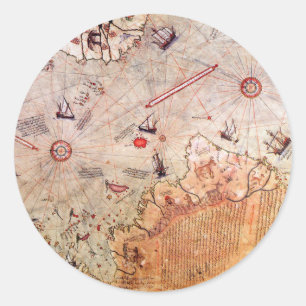 piri reis altertümliches Mysterium der Kartengesc Runder Aufkleber