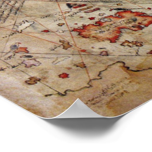 piri reis altertümliches Mysterium der Kartengesch Poster (Ecke)