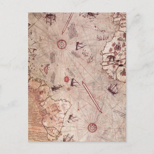 Piri Reis Old World Map Postkarte (Vorderseite)