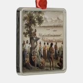 Pirogue läuft auf dem Bassac Fluss, Detail von 'an Ornament Aus Metall (Rechts)