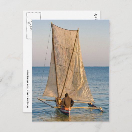 Piroguier Vezo Postkarte (Vorne/Hinten)