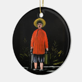 Pirosmani - Fischer in einem roten Shirt Keramik Ornament (Links)