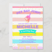 Pirouette Rainbow Ballerina Gymnastik Geburtstag Einladung (Vorderseite)