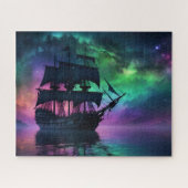 Pirtate Galleon unter den Spuk Sternen Puzzle (Horizontal)