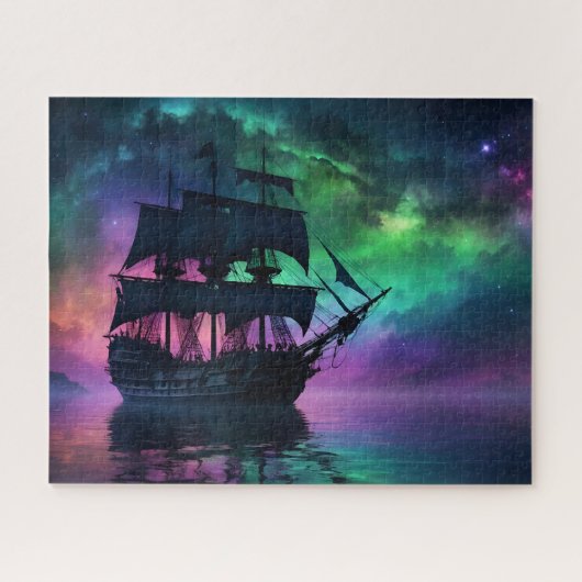 Pirtate Galleon unter den Spuk Sternen Puzzle (Horizontal)