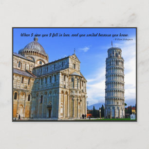 Pisa Der schiefe Turm mit Liebeszitat Postkarte