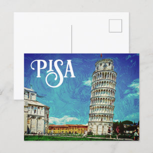 Pisa Italien Europa Farbe Bunt Postkarte