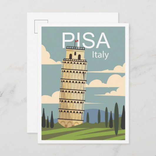 Pisa Italien Kunst, Dichtung und Musik Postkarte (Vorne/Hinten)