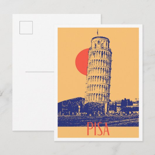 Pisa Italien Kunst vintage Reise Postkarte (Vorne/Hinten)