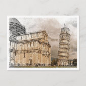 Pisa Italien Schöne Farbstift Landschaft Postkarte (Vorderseite)