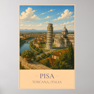 Pisa, Italien – Vintage-Reiseposter Poster