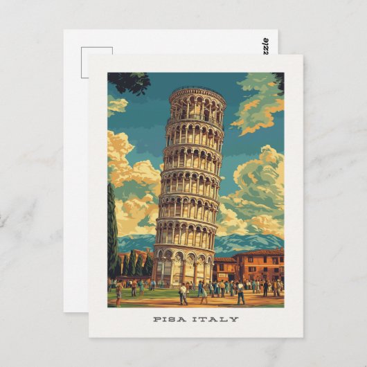 Pisa Italy Leaning Tower Trawer Postcard Postkarte (Vorne/Hinten)
