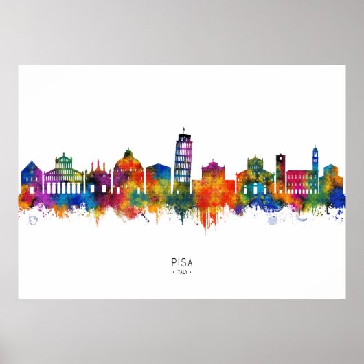 Pisa Italy Skyline Poster (Vorne)