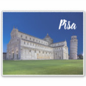 Pisa Leaning Tower Night Panorama Italien Geschenk Aufkleber (Vorderseite)