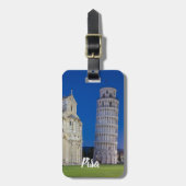 Pisa Leaning Tower Night Panorama Italien Geschenk Gepäckanhänger (Vorderseite vertikal)