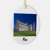 Pisa Leaning Tower Night Panorama Italien Geschenk Keramik Ornament (Rechts)