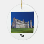 Pisa Leaning Tower Night Panorama Italien Geschenk Keramik Ornament (Links)