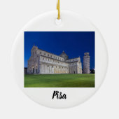 Pisa Leaning Tower Night Panorama Italien Geschenk Keramik Ornament (Hinten)