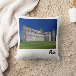 Pisa Leaning Tower Night Panorama Italien Geschenk Kissen