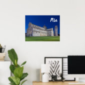 Pisa Leaning Tower Night Panorama Italien Geschenk Poster (Heimbüro)