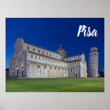 Pisa Leaning Tower Night Panorama Italien Geschenk