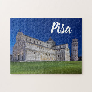 Pisa Leaning Tower Night Panorama Italien Geschenk Puzzle