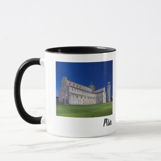 Pisa Leaning Tower Night Panorama Italien Geschenk Tasse (Links)