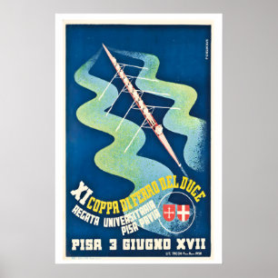 Pisa-Pavia Universität-Regatta Italien Ruderrennen Poster