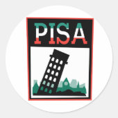 Pisa Poster Runder Aufkleber (Vorderseite)