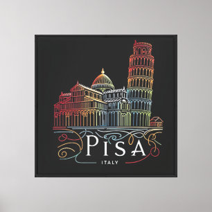 Pisa Wahrzeichen Glow Leinwanddruck