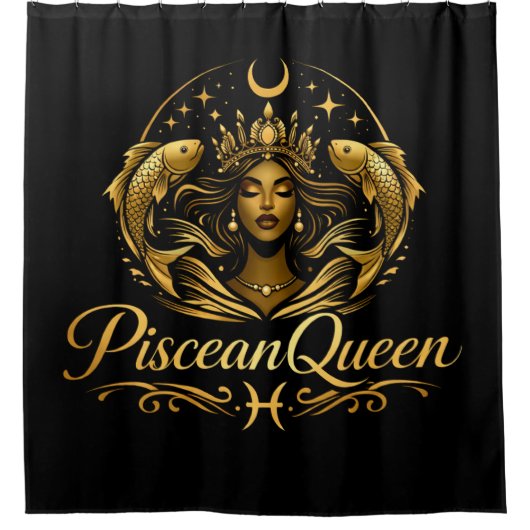 Piscean Queen Gesicht Duschvorhang (Vorderseite)