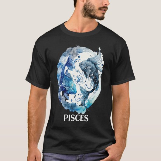 Pisces 2 Fishes Zodiac Sign Astrological Water Nep T-Shirt (Vorderseite)