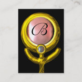 PISCES ABSTRAKT, Pearl-Gelb-Rosa-Grau Visitenkarte (Rückseite)