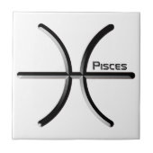 PISCES, abstraktes Design des Zodiac-Zeichens, T-S Fliese (Vorderseite)