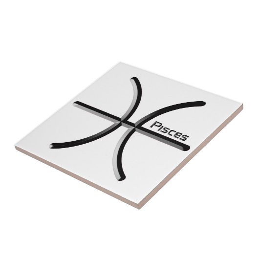 PISCES, abstraktes Design des Zodiac-Zeichens, T-S Fliese (Seite)
