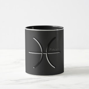 PISCES, abstraktes Design des Zodiac-Zeichens, T-S Tasse