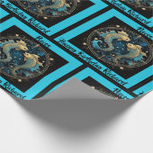 Pisces Add Name Birthday Zodiac Geschenk Geschenkpapier (Ecke)