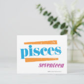 Pisces Aqua Postkarte (Stehend Vorderseite)