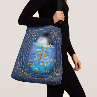 Pisces Art Collage ♓ Tote Bag Tragetaschen Mit Langen Trägern