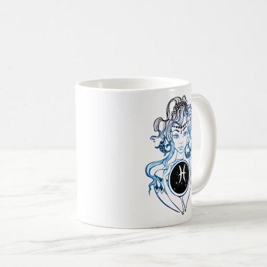Pisces Art Deco Lady Kaffeetasse (VorderseiteRechts)