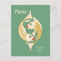 Pisces Art Nouveau Zodiac Zeichen CC1264 Astrologi