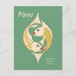 Pisces Art Nouveau Zodiac Zeichen CC1264 Astrologi Postkarte