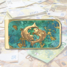 Pisces Astrologie Gold Finish Money Clip